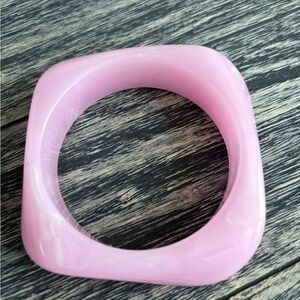 Pink Square Bangle Bracelet